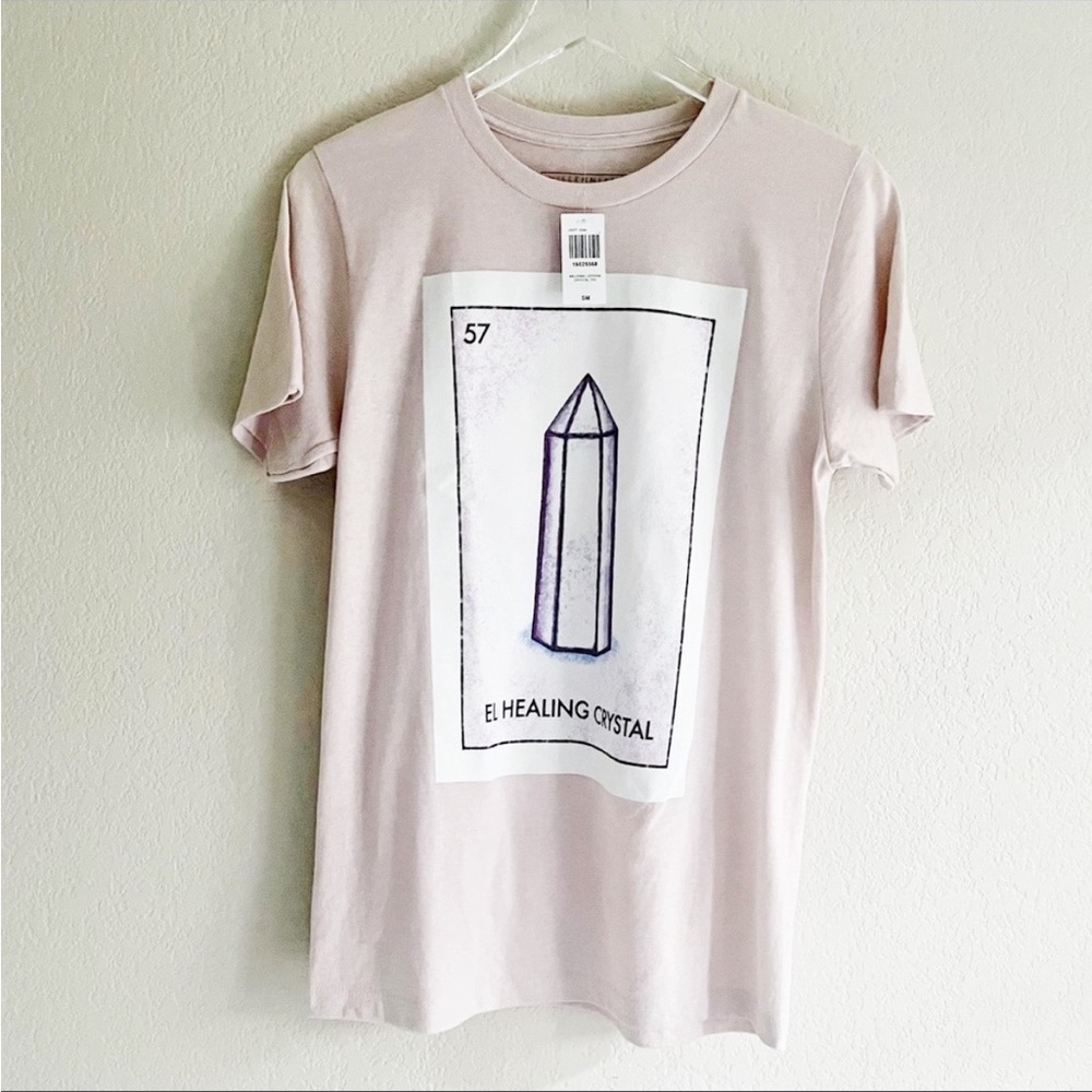 MILLENNIAL LOTERIA Crystal Pink Tee NWT Size Small
